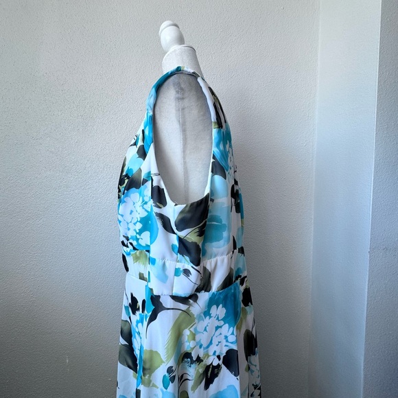 CB Established 1962 Floral Chiffon Dress Lined Sleeveless Party SZ 18 W - Picture 5 of 13